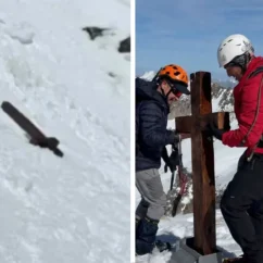 La croce sui Pirenei abbattuta due volte: ora ci pensano gli alpinisti croce aneto pirenei