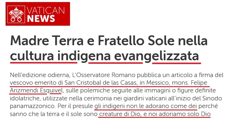 osservatore romano pachamama